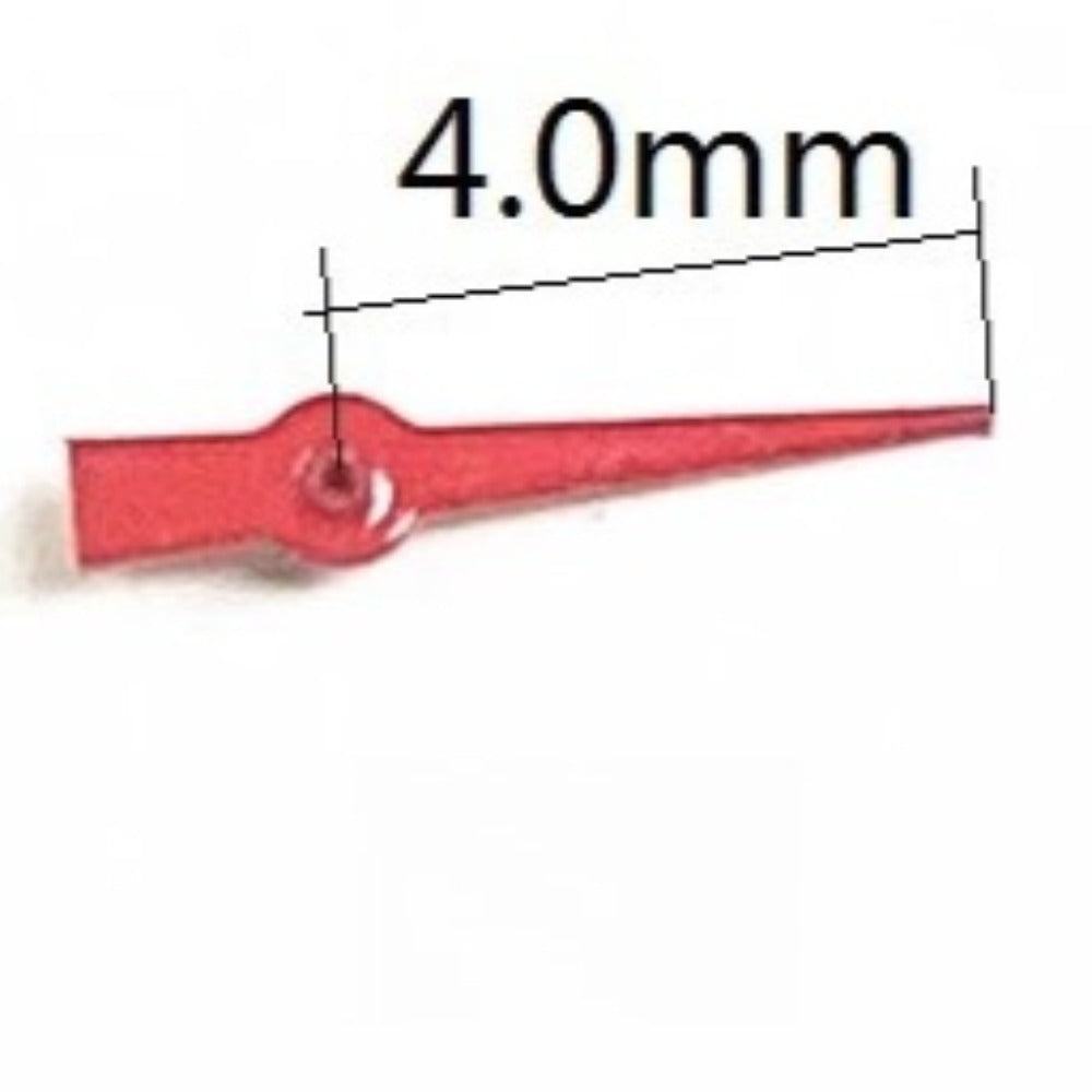 Set of 3 red 4mm small seconds hands for Miyota 2035 6-hand multifunctional watch movements, precision fit.