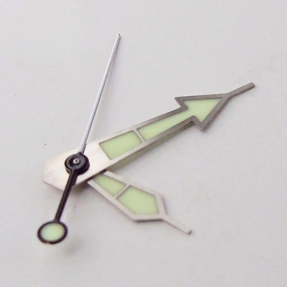 C3 Super Lume Green Luminous Silver Green Watch Hands for NH35 NH36 4R35 7029
