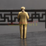 Solid Copper Chairman Mao Trinket Vintage Hand Carved Bronze Model Figurines