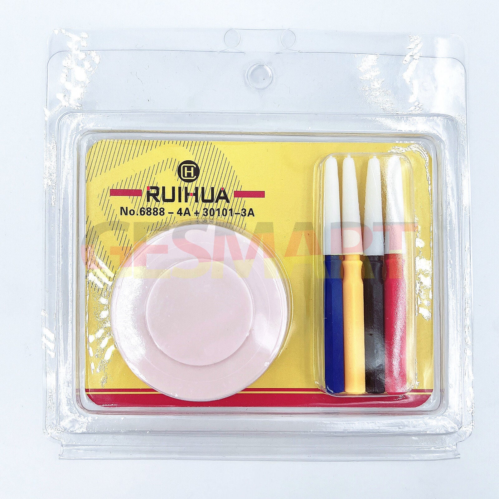 Plastic stand with 3 oil cups and oiler pen for precise watch repair.