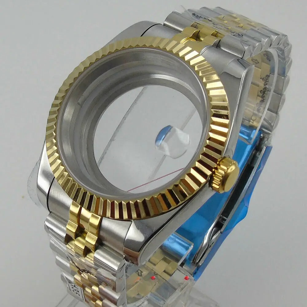 40mm Sapphire Glass two Tone Watch Case fit NH35 NH36 Miyota 8215 ETA 2824 2836