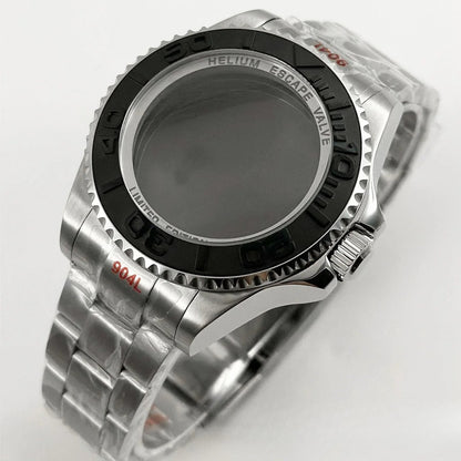 44mm Watch Case for Deep SEA Style for NH34 NH35 NH36 Rotating Bezel Solid Back