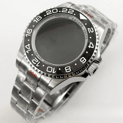 44mm Watch Case for Deep SEA Style for NH34 NH35 NH36 Rotating Bezel Solid Back