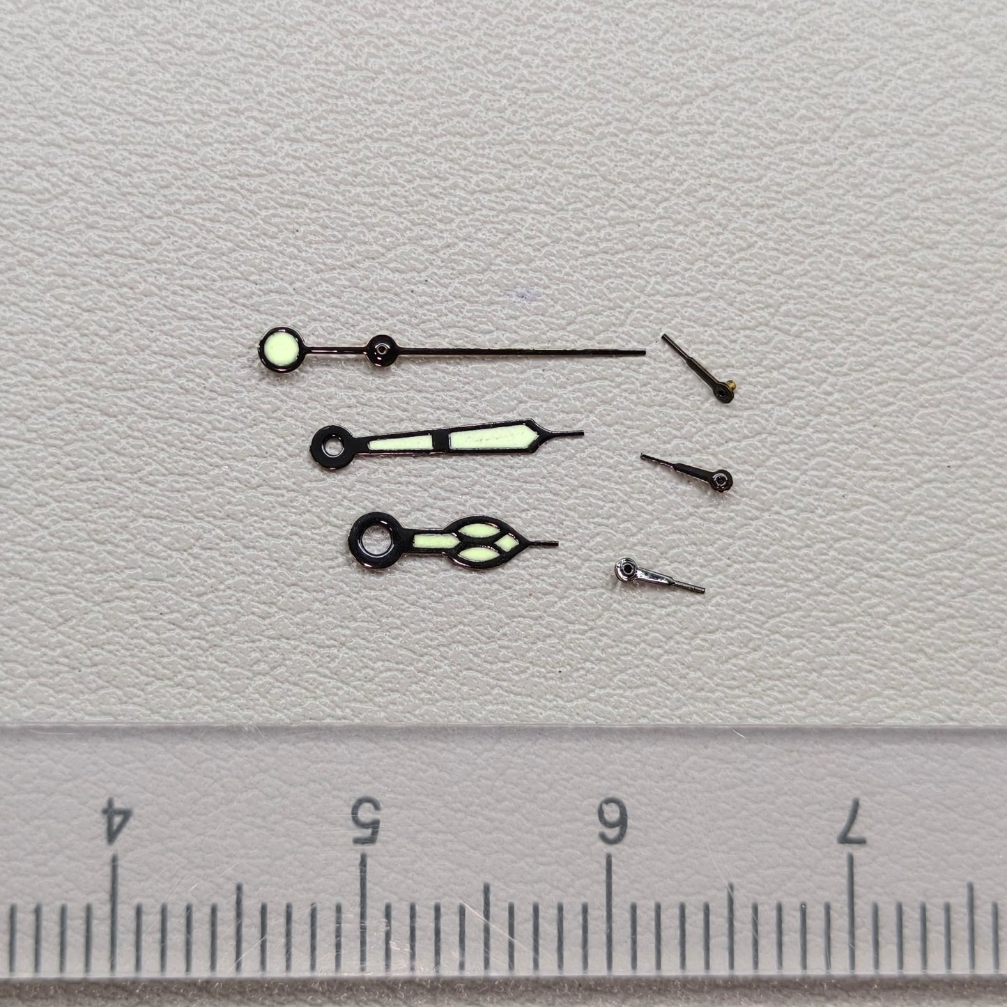 Modified Black Trim Green Lume Watch Hands for Miyota OS10 0S10 Movement