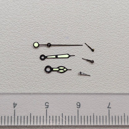 Modified Black Trim Green Lume Watch Hands for Miyota OS10 0S10 Movement