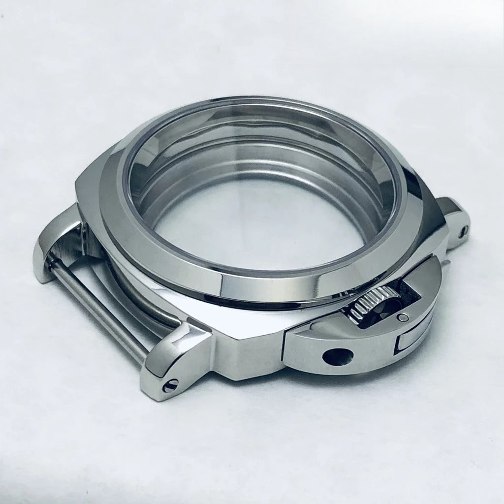 40MM Sapphire Polished Steel Watch Case with Handle Fit NH34 NH35 NH36 NH38