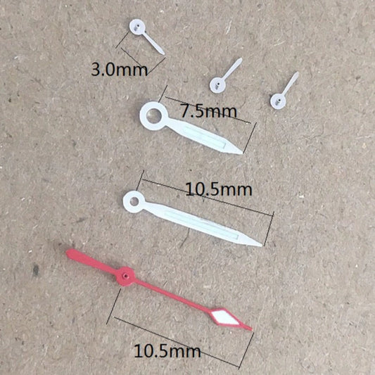 10,5 mm silberner Rand, 6 Zeiger, Uhrzeiger für Miyota 2035 Quarzwerk