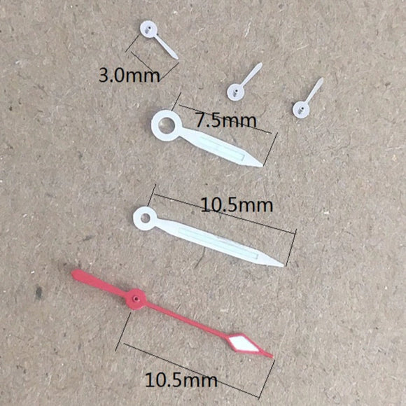 10.5mm silver trim 6 Hands Watch Hands for Miyota 2035 Quartz Movement