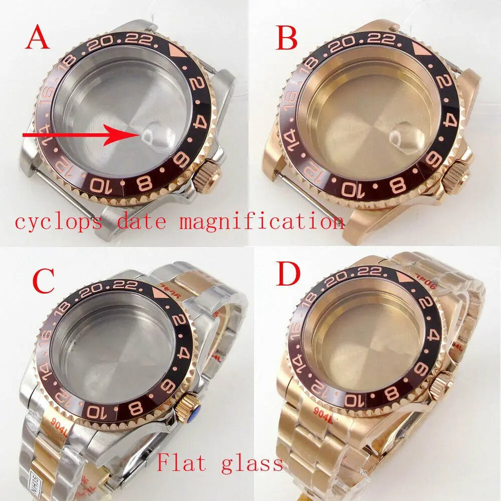 40mm Ceramic Bezel Watch Case Fit NH34 NH35 NH36 2824 2836 Miyota 8215 8205