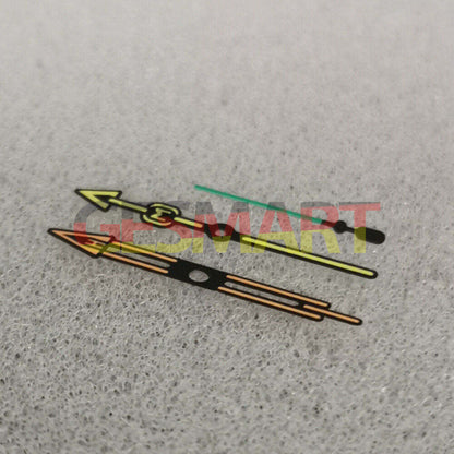 Fashion green luminous watch hands with color block trim for NH35/NH36/4R/7S movements.
