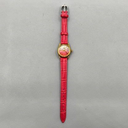 Seagull Manual Mechanical Red Srap Lady Watch Gradient Golden Nail Single Calendar