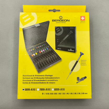 Swiss Bergeon 6899-A10 10 Ergonomic Screwdrivers Steel With Elastomer Membran