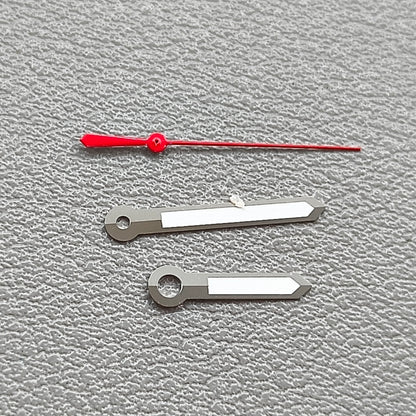 2 Sets Red Second Hand Silver Trim Watch Hands Green Lume for NH35 NH36 7S26 7S36