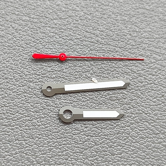 2 Sets Red Second Hand Silver Trim Watch Hands Green Lume for NH35 NH36 7S26 7S36