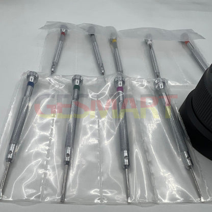 Bergeon 5970 rotating screwdriver set with 9 Swiss precision tools for detailed watch repairs