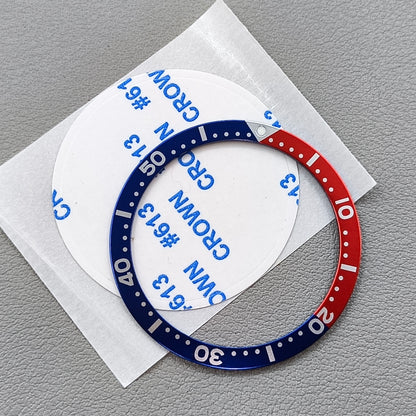 38mm Blue Red Flat Aluminum C3 Lume Watch Bezel Insert for SKX007 SKX009