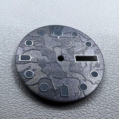 Black Green Luminous Watch Dial for NH36 4R36 Movement