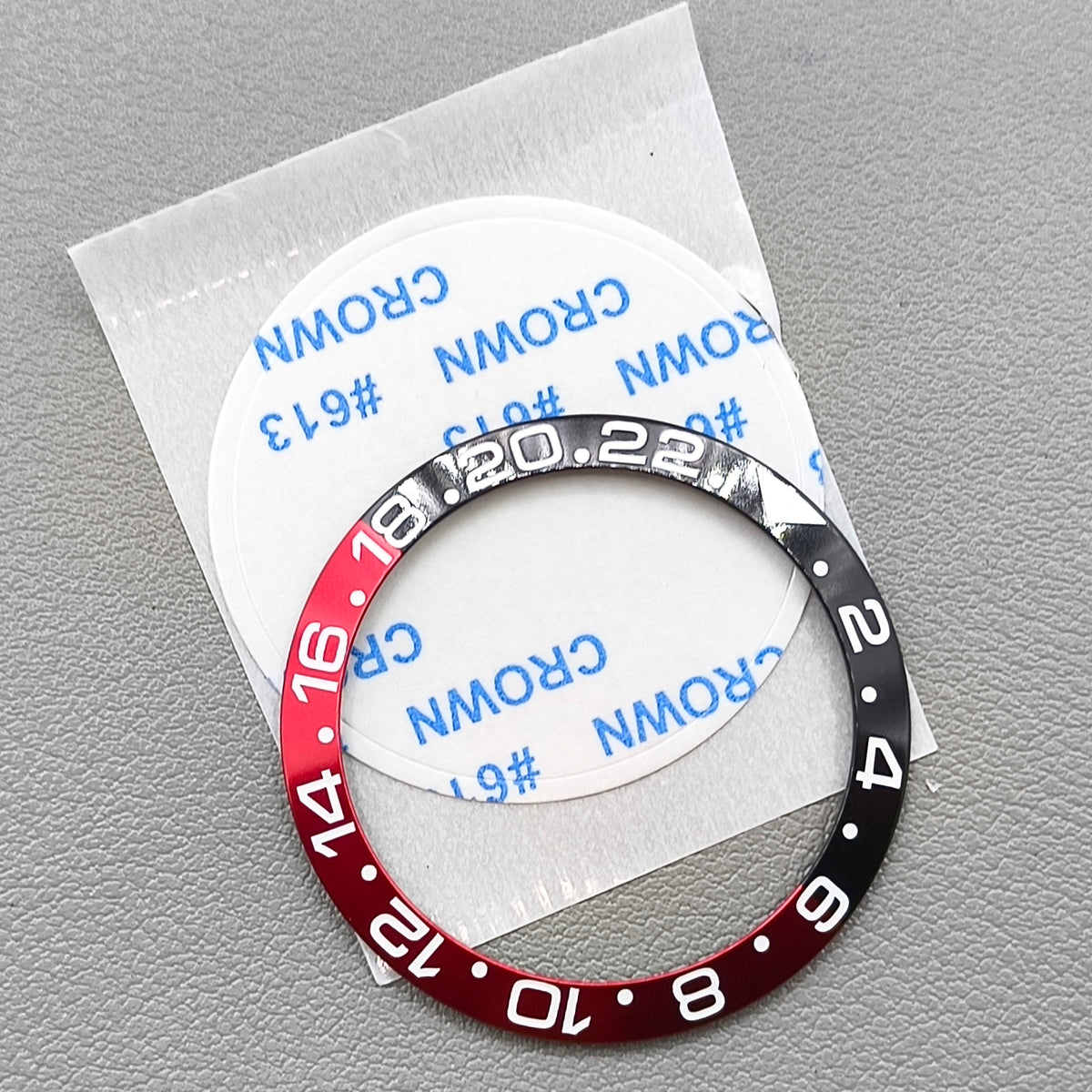 38mm Red Black RLX GMT Numberal Aluminium Alloy Watch Bezel Insert