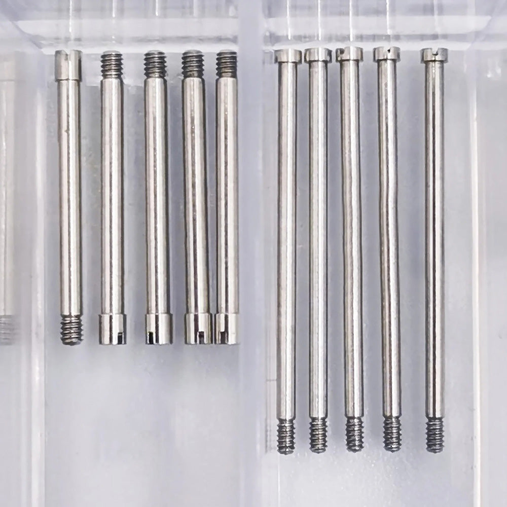 100Pcs stainless steel screws for Rolex watch bands, versatile sizes for strap repair and adjustment.