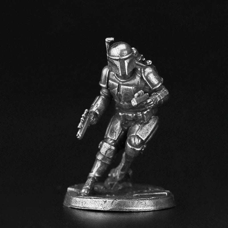 Bounty Hunter Battle Stance Copper Figurine White Bronze Sci-Fi Wargame 362-3