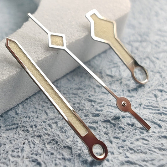 Snowflake-shaped C3 orange lume watch hands for NH34, NH35, NH36, NH38, NH39, NH70 movements.