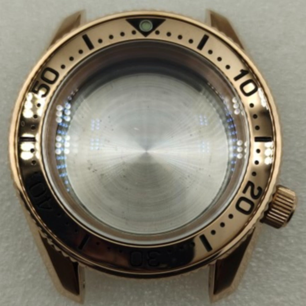Rose gold 42mm polished watch case for SPB185/SPB187J1 with NH35/36/4R/6R movements, Seiko compatible.