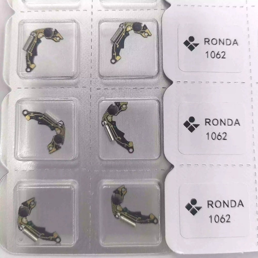 Set of 3 Swiss Made circuit boards for Ronda 1062 movement watch parts, precise and durable.