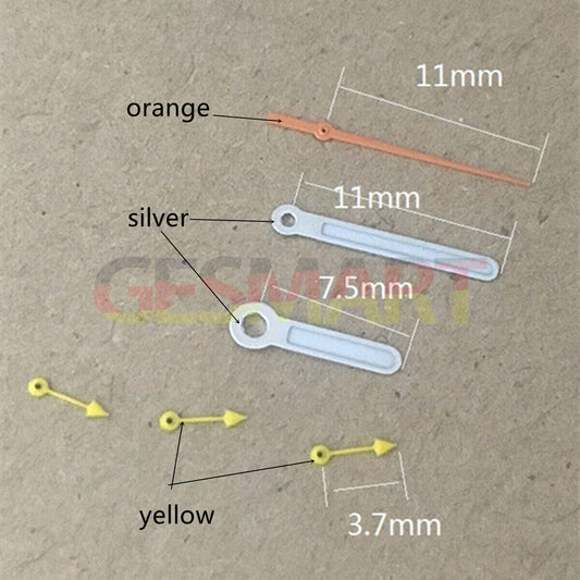 Aiguilles de montre rondes et pointues argentées de 11 mm pour Miyota OS10, OS20, OS60, OS80