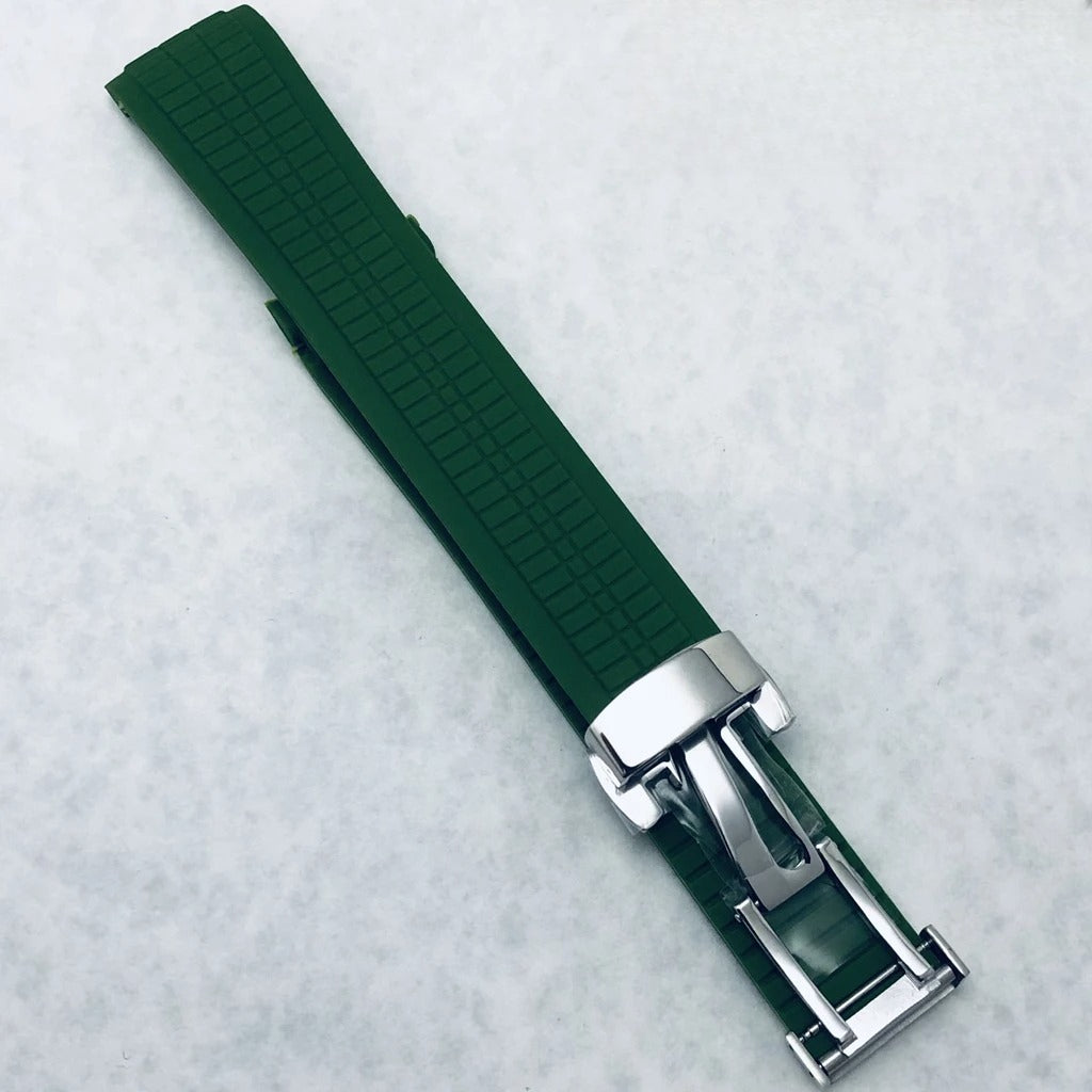 42mm Silver Watch Case Sapphire Glass Rubber Strap For NH35/34 NH36/38 NH70 NH72