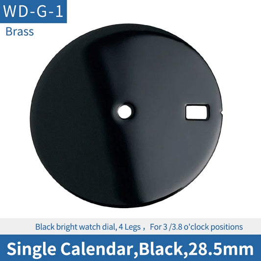 Single Calendar Polished Black 28.5mm Watch Dial Fit For Skx007 Skx009 Sprd NH35