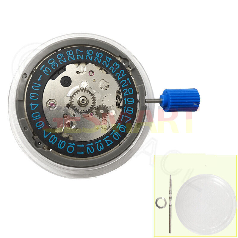 Echtes NH34 Automatisches Mechanisches GMT-Uhrwerk Hacking Seconds Sky Blue Font