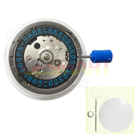 Echtes NH34 Automatisches Mechanisches GMT-Uhrwerk Hacking Seconds Sky Blue Font