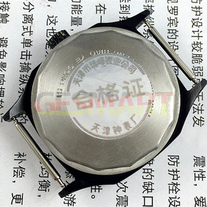 Zhufeng black octagonal watch with gold accents, manual mechanical movement, elegant unisex design.