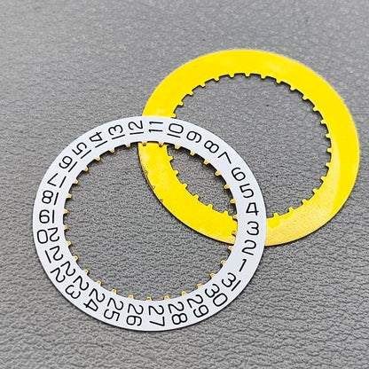2 PIECES White Date Disk Wheel Date Wheel Generic for 2834 Movement Date@3