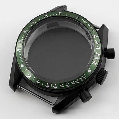 PVD Black 40mm Men's Watches Metal Watch Case For VK63 VK64 for 20mm Strap
