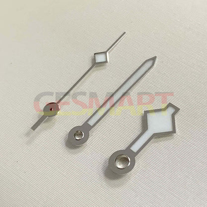 Blue luminous silver watch hands for NH35/NH36 movement, precise and stylish accessory.