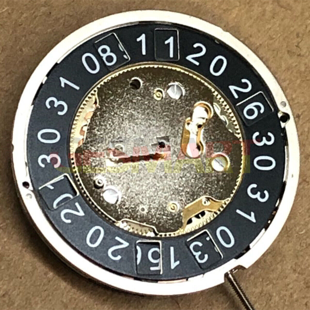 Ronda 4120B Swiss quartz watch movement with black disk wheel for precise timekeeping