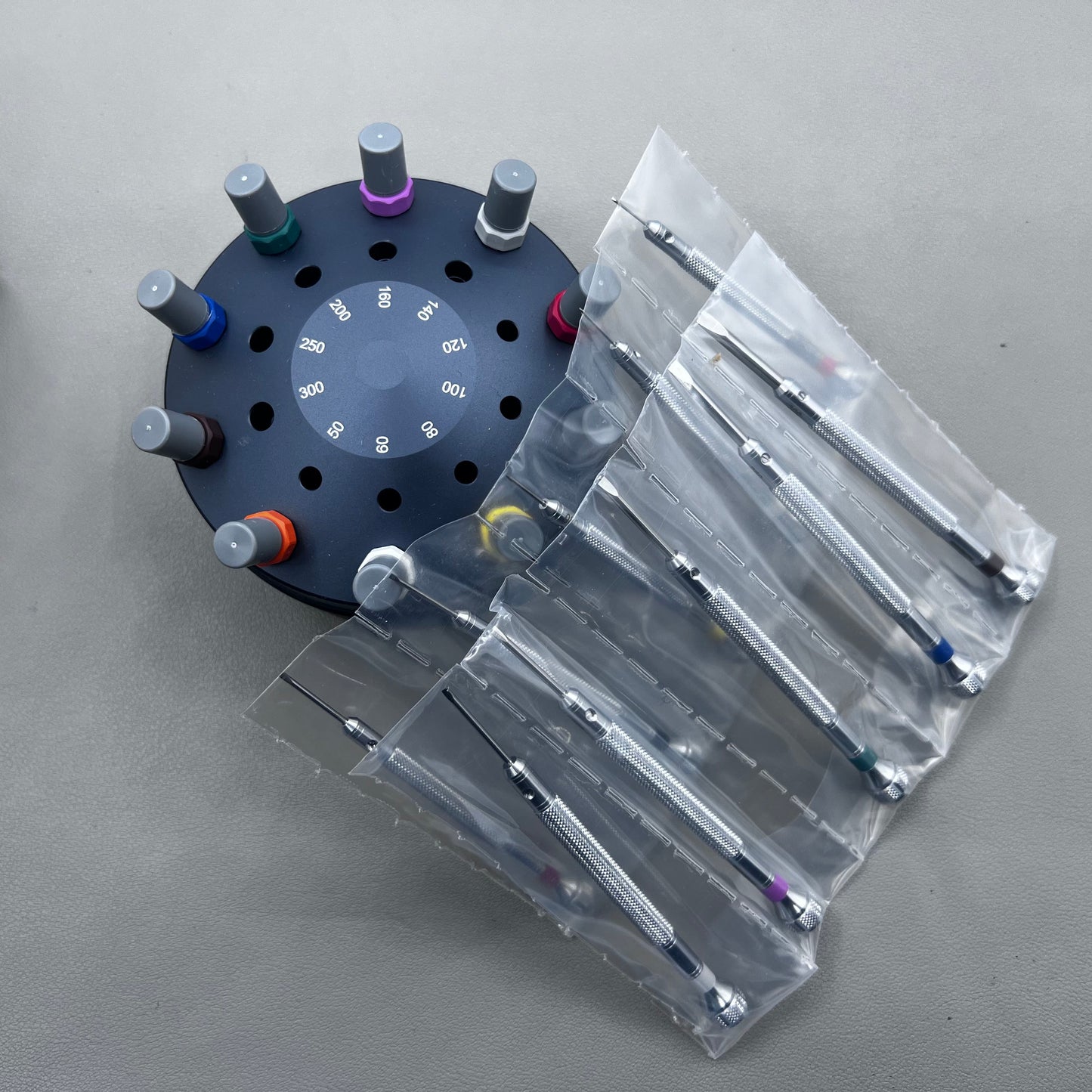 Swiss Bergeon 3044-A watch screwdrivers set with rotating stand for precision watch repair tools
