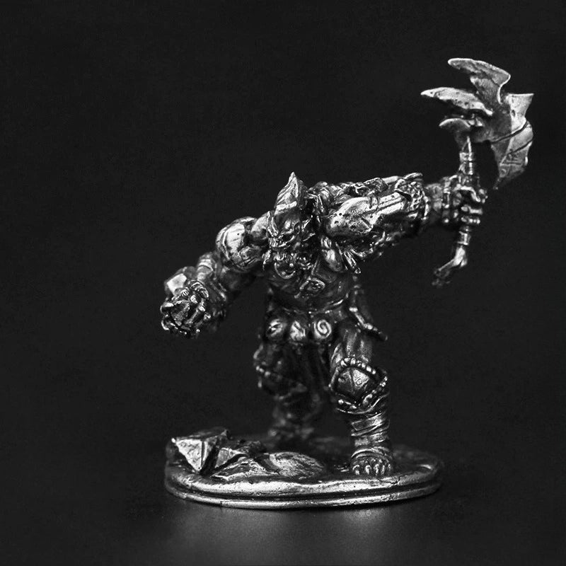 Orc Unique Axe Berserker Copper Miniature Figurine White Bronze Wargame 318-13