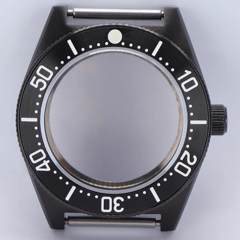 40mm Diver Watch Case Sapphire Glass with Bezel For NH35 NH36 NH34 NH38 4R36