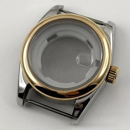 Ladies 31MM Round Bezel Sapphire Glass Jubilee bracelet Watch Case Fit NH05 NH06