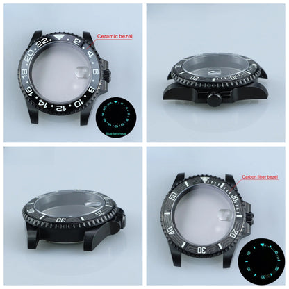 40.5mm IPB Stainless Steel Case Sapphire Glass fit NH35 Carbon Fiber Bezel