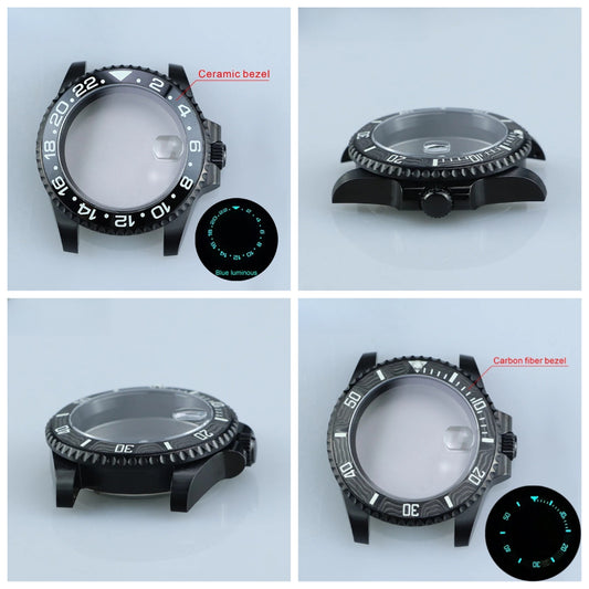 40.5mm IPB Stainless Steel Case Sapphire Glass fit NH35 Carbon Fiber Bezel