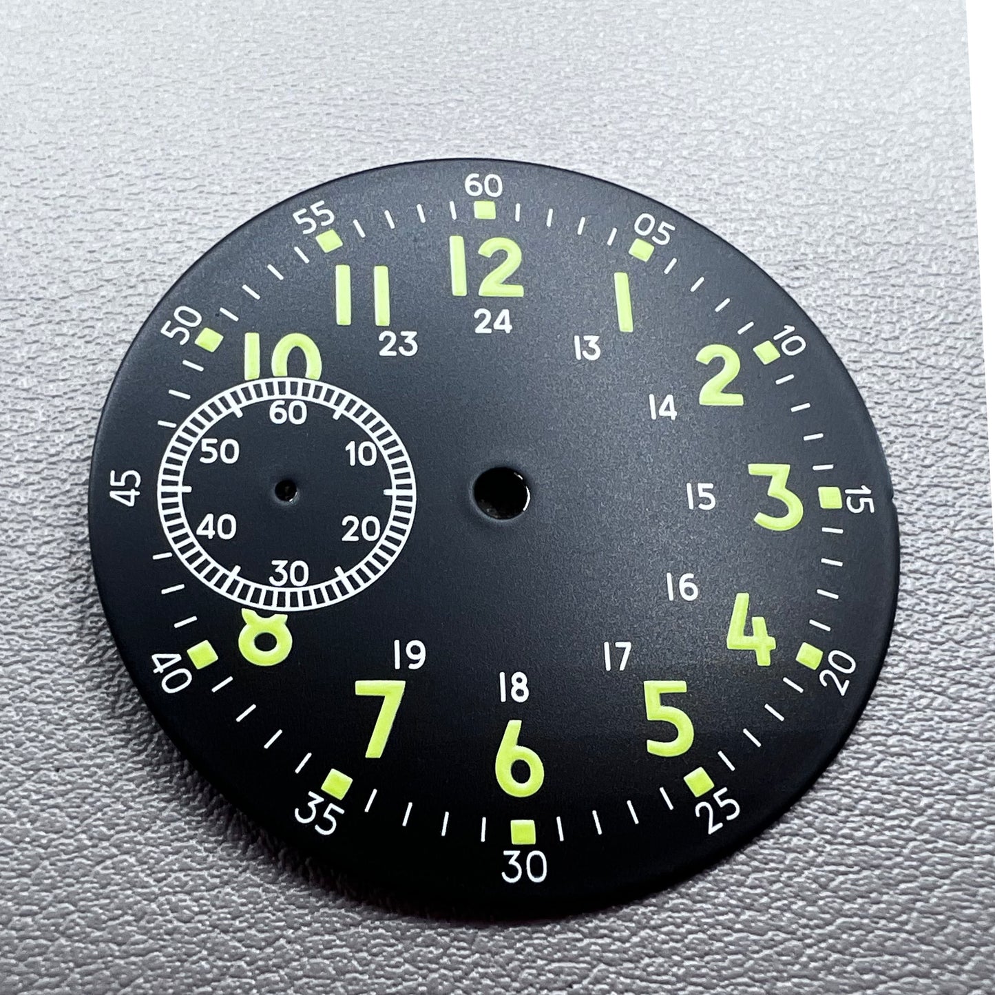 Green Lume No Logo Classic Black+Green 38.5mm Watch Dial For Eta 6497 St 3600