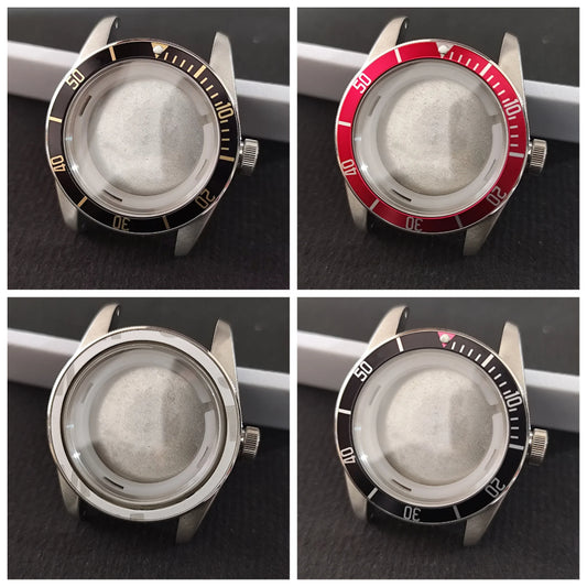 41mm For 8215 Watch Stainless Steel Case For 39.5mm Bezel Sapphire Glass Cases