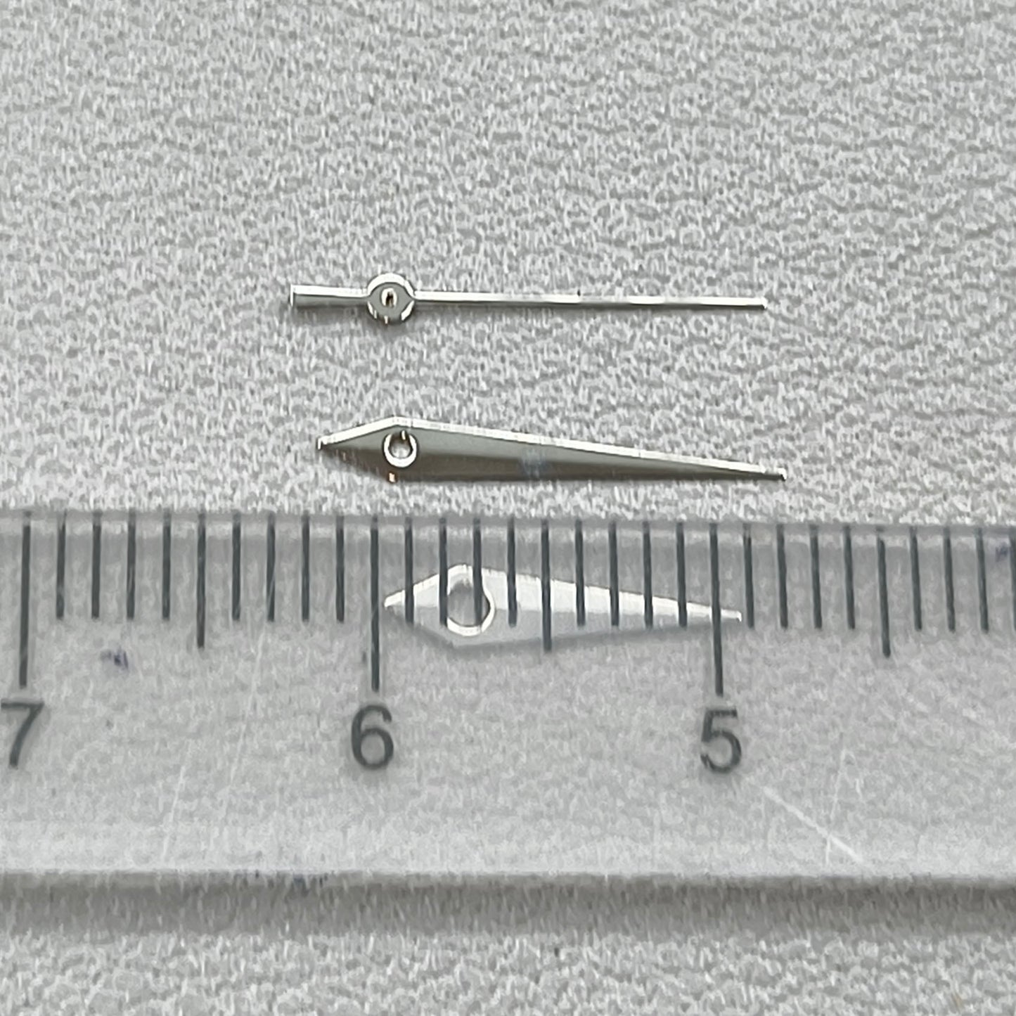 2 Sets Silver Polished Arrow Shape NO Lume Watch Hands for Miyota 1M12 Movement