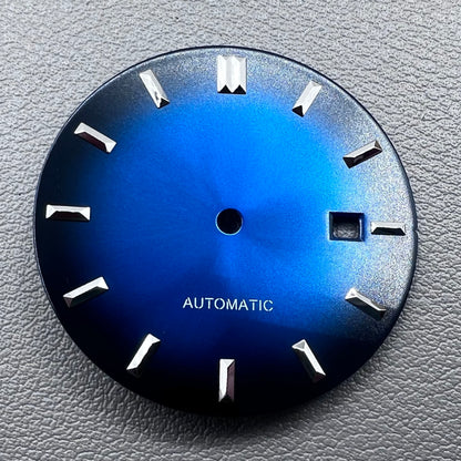 32.8mm blue luminous watch dial for 2813 Miyota 8200 8215 movement, ideal for precise timepieces.