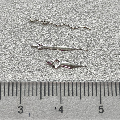 2 Sets No Lume Wave Shape Second Hand Watch Hands for NH35/NH36/4R/7S Movement