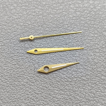2 Sets/Pack Golden Trim Lume Arrow Shape Watch Hands for Miyota 8200 Movement