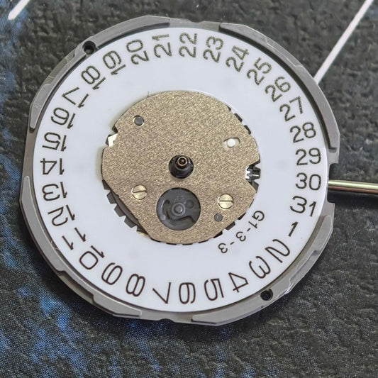 Miyota GM14 quartz watch movement with single calendar date at 3 o'clock, Japan made by Citizen
